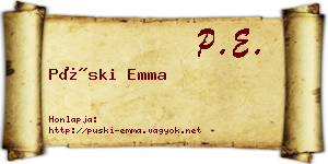 Püski Emma névjegykártya